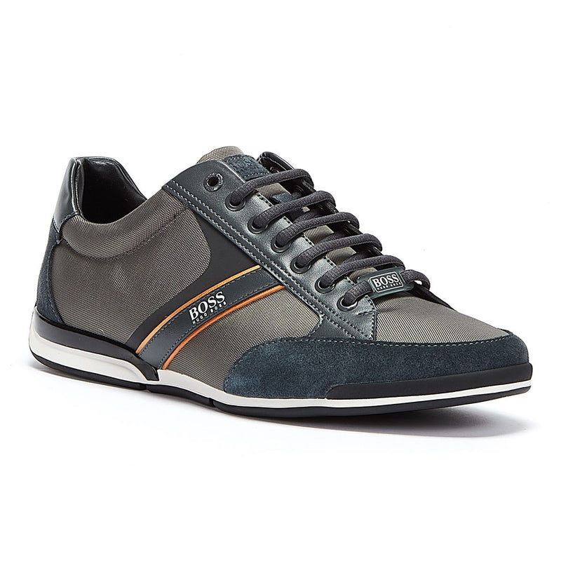 Hugo Boss Saturn Mens Grey / Gold Trainers