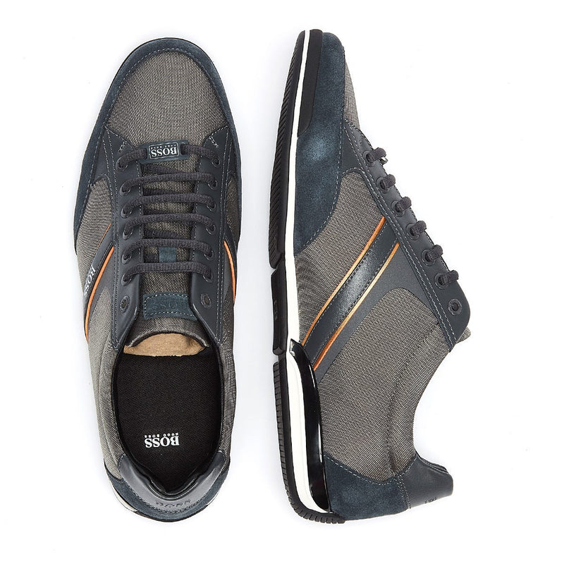 Hugo Boss Saturn Mens Grey / Gold Trainers