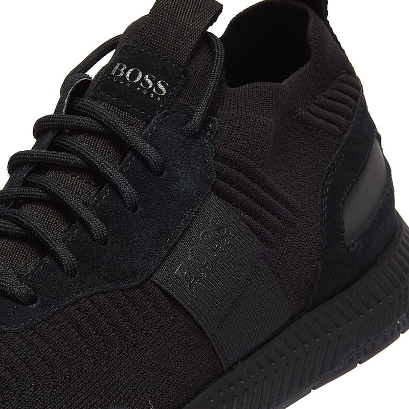BOSS Titanium Runn Knit Mens Black Trainers
