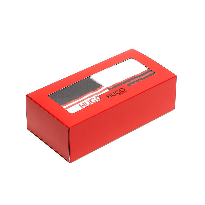 HUGO Gift Set 2 Pack Lurex Mens Black / White Socks