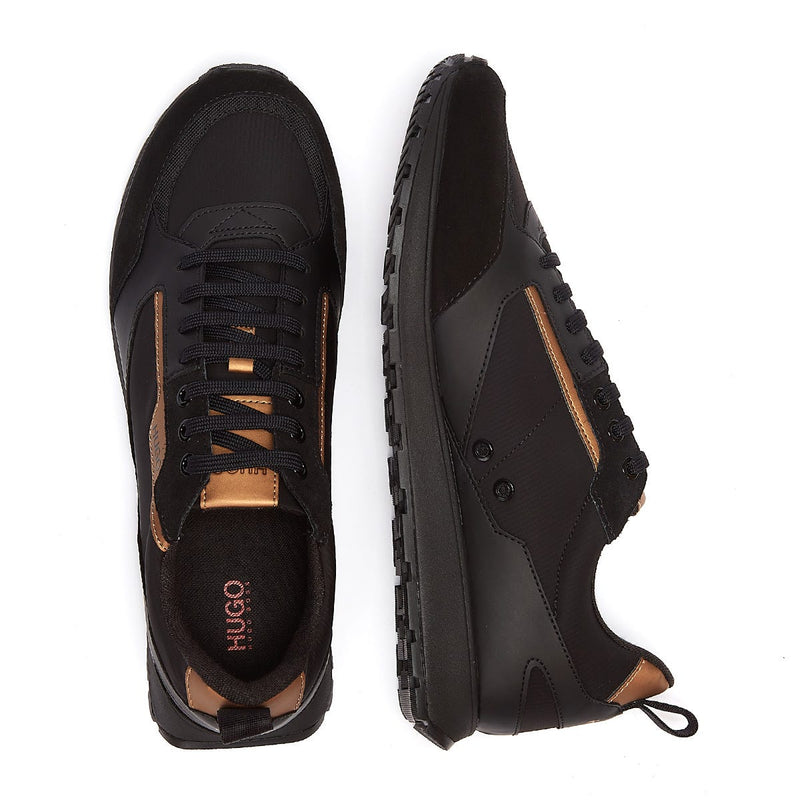 HUGO Icelin Runn Mens Black / Gold Trainers