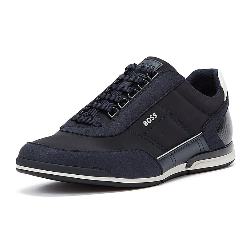 BOSS Saturn Low Flny Mens Dark Blue Trainers