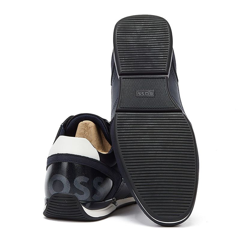 BOSS Saturn Low Flny Mens Dark Blue Trainers