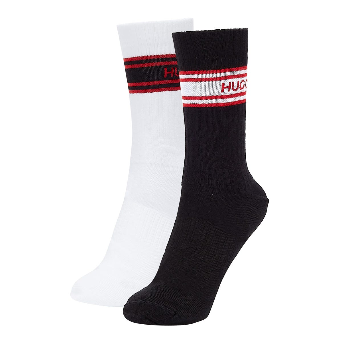 HUGO Gift Set 2 Pack Lurex Mens Black / White Socks