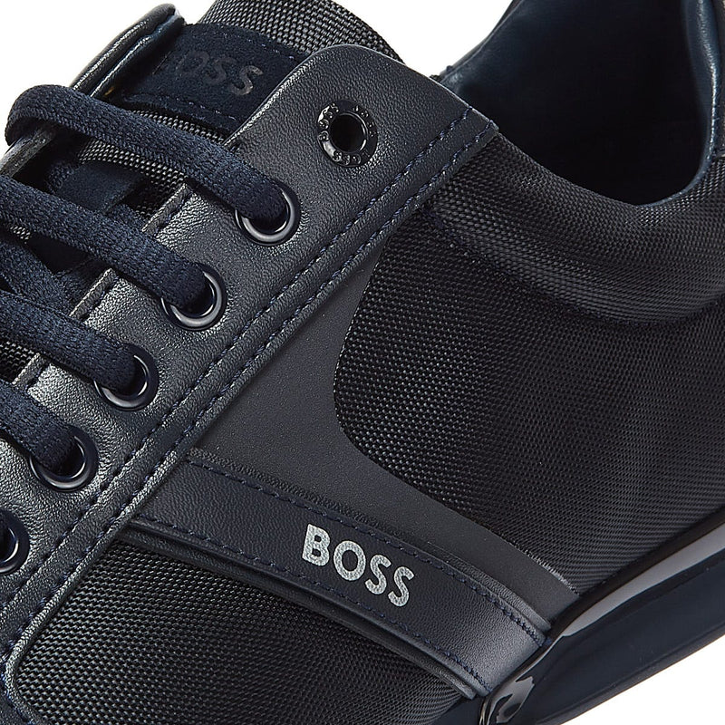 BOSS Saturn Low Mix Mens Dark Blue Trainers