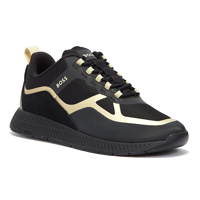 BOSS Titanium Runn Lyme Mens Black / Gold Trainers