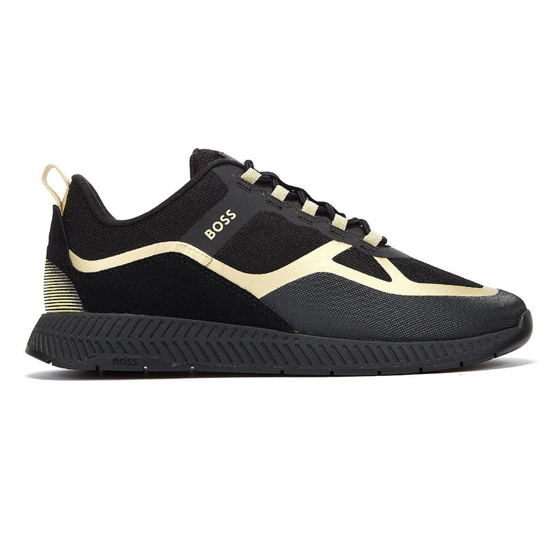 BOSS Titanium Runn Lyme Mens Black / Gold Trainers
