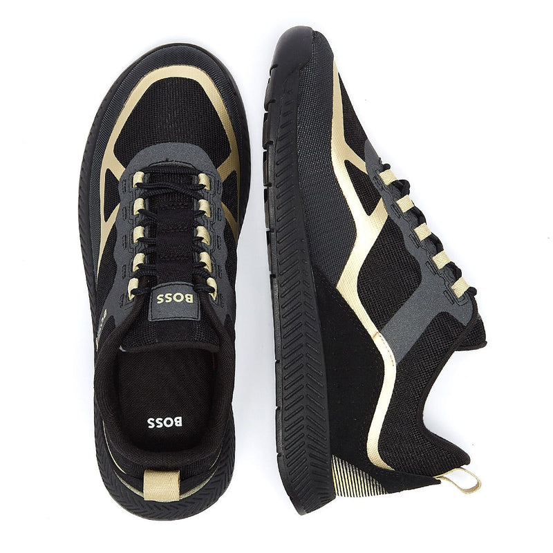 BOSS Titanium Runn Lyme Mens Black / Gold Trainers