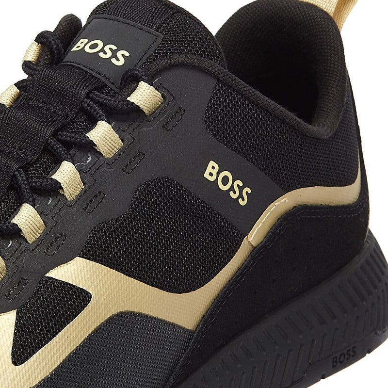 BOSS Titanium Runn Lyme Mens Black / Gold Trainers