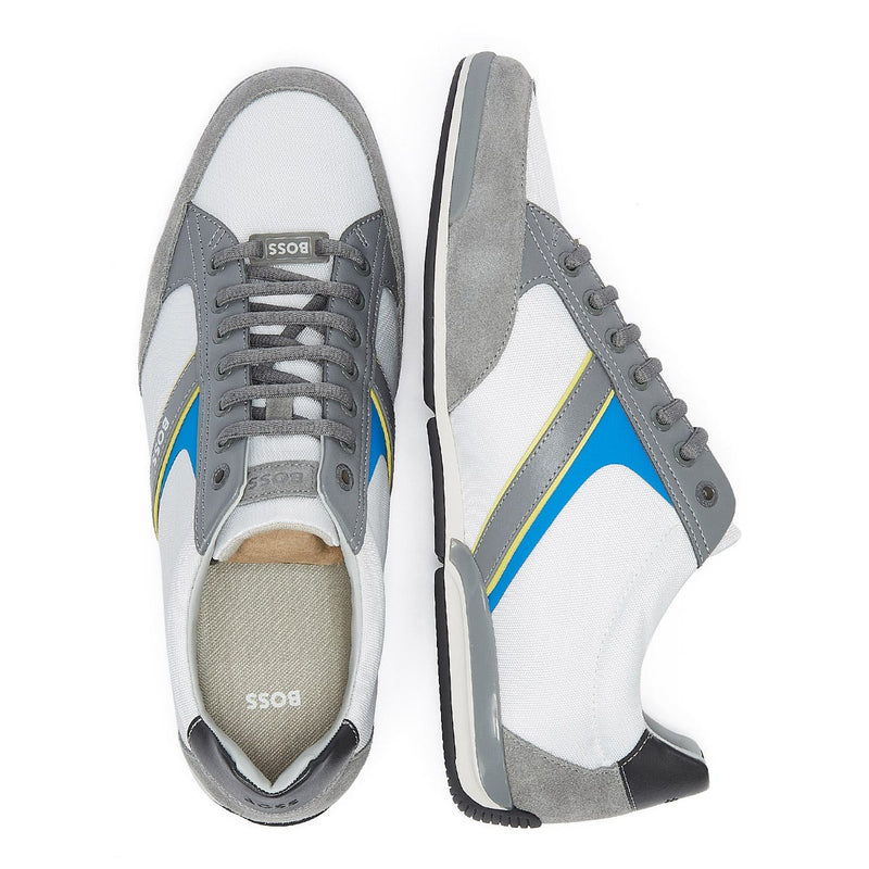 BOSS Saturn Low Mix Mens Open Grey Trainers