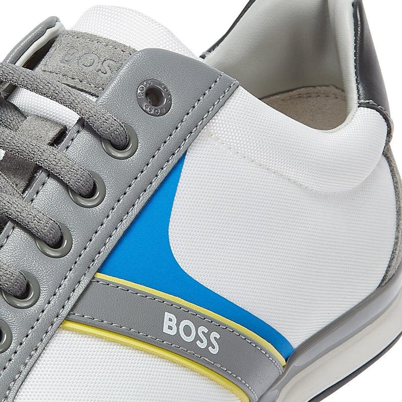 BOSS Saturn Low Mix Mens Open Grey Trainers