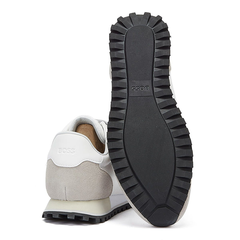 BOSS Parkour Runn Nylon Mix Mens Open White Trainers