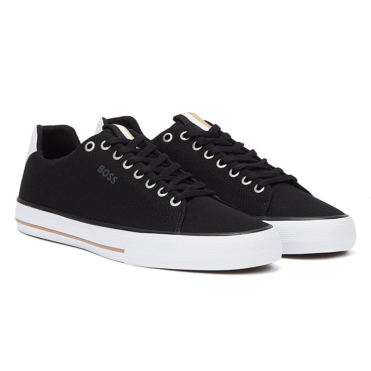 BOSS Aiden Tenn Canvas Mens Black Trainers