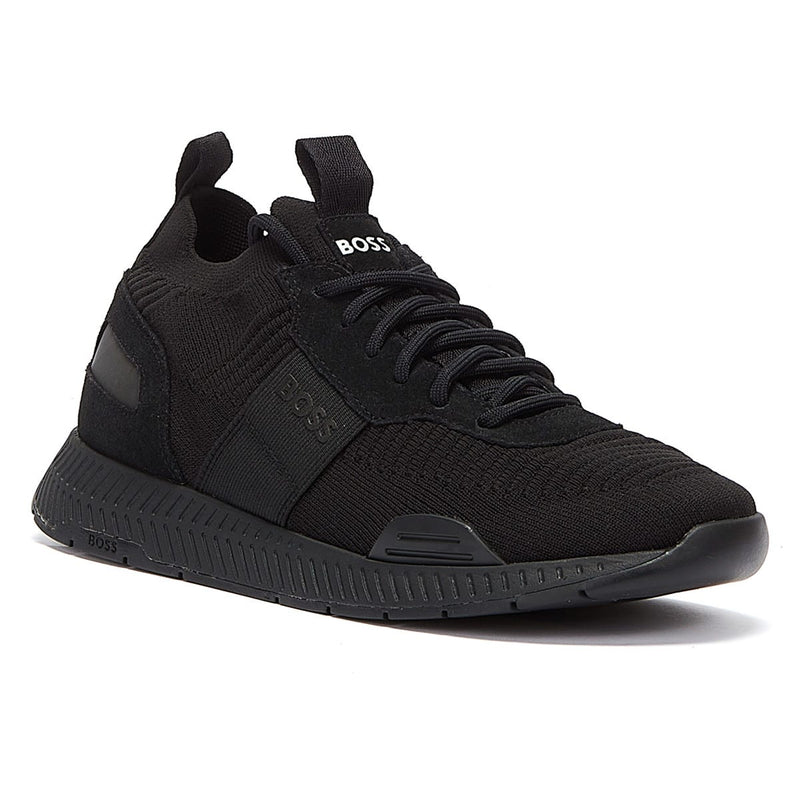 BOSS Titanium Runn Knit Mens Black Trainers