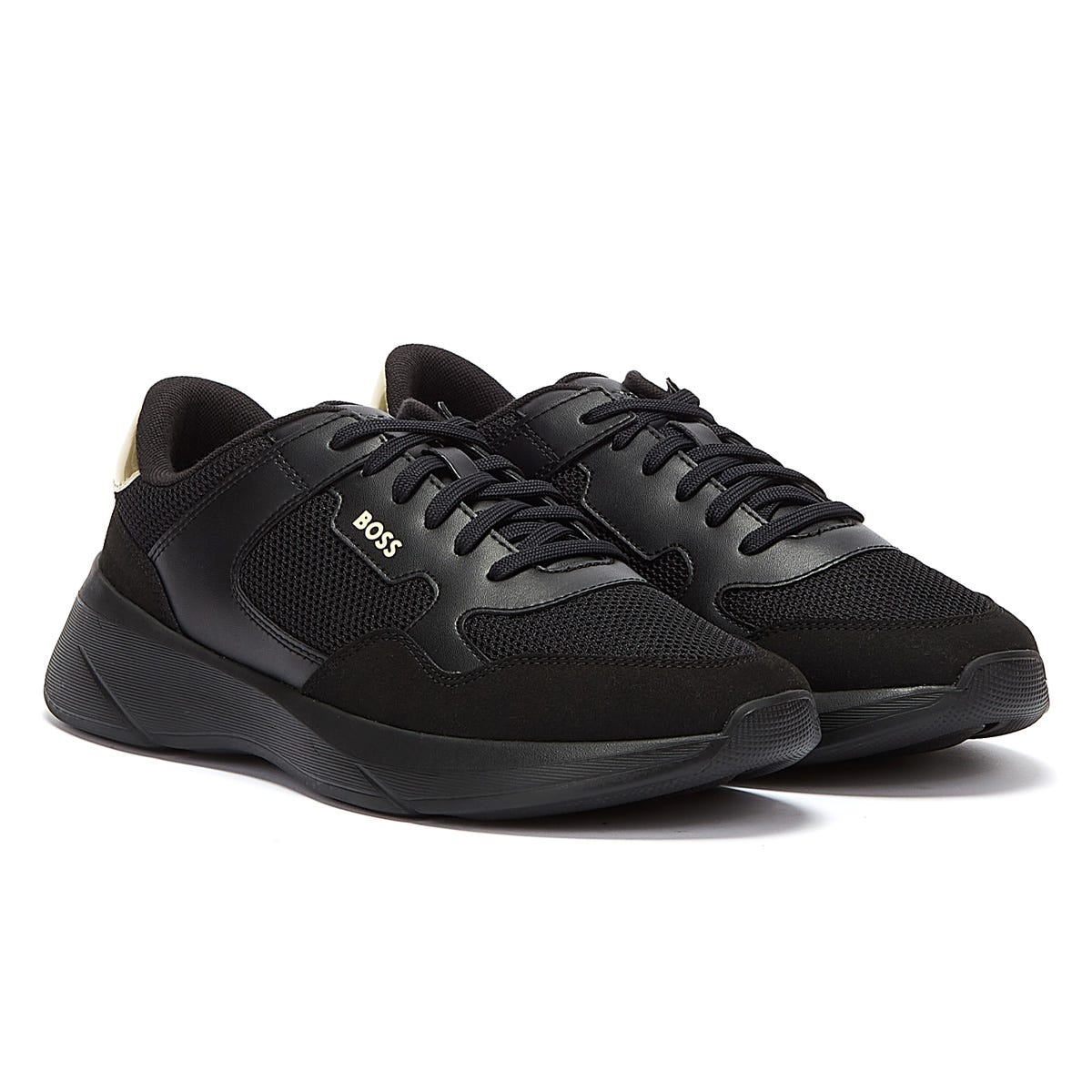 BOSS Dean Runn Mens Black / Gold Trainers