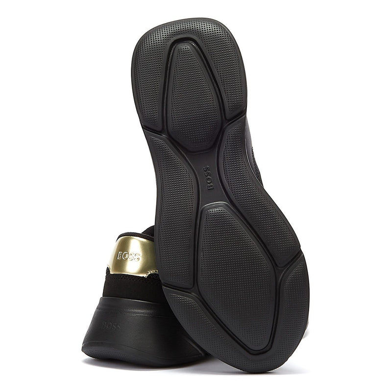 BOSS Dean Runn Mens Black / Gold Trainers