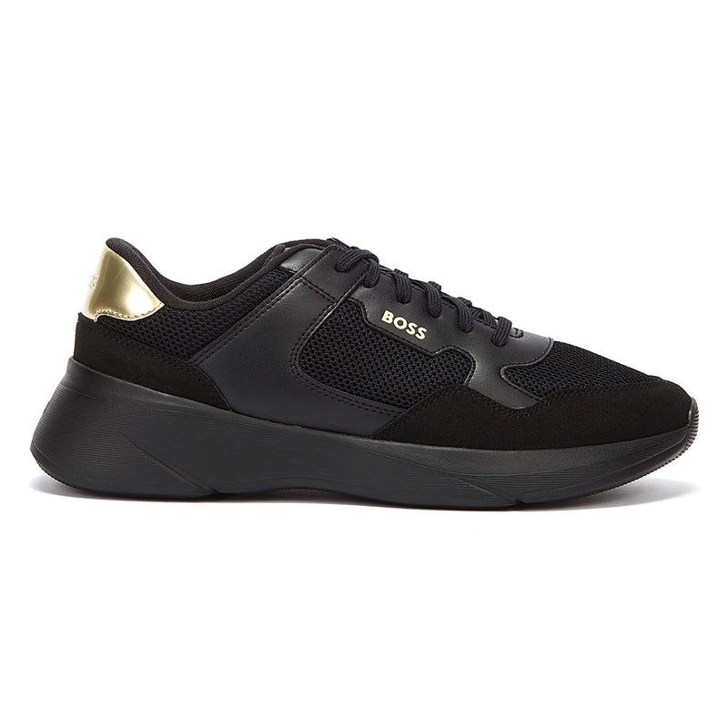 BOSS Dean Runn Mens Black / Gold Trainers