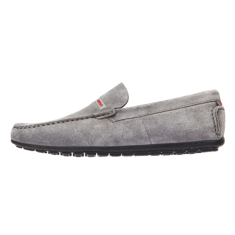 HUGO Dandy Moccassin Suede Mens Dark Grey Shoes