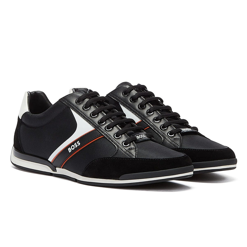 BOSS Saturn Low Mens Black / Red Trainers