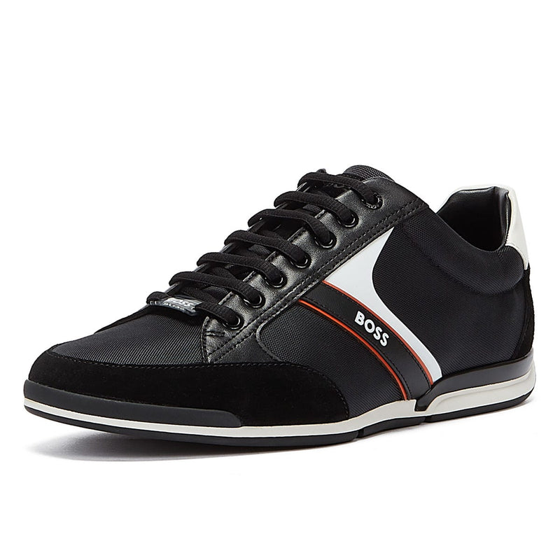 BOSS Saturn Low Mens Black / Red Trainers