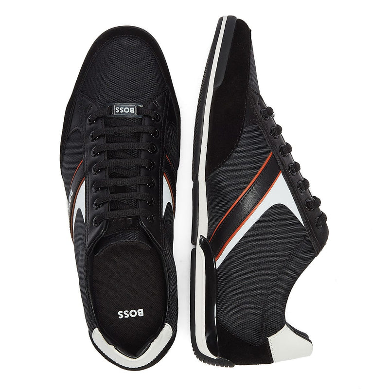 BOSS Saturn Low Mens Black / Red Trainers
