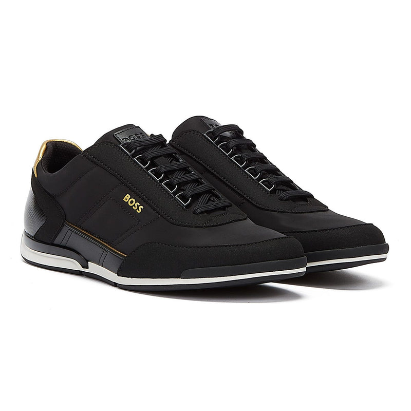 BOSS Saturn Low Flny Mens Black Trainers
