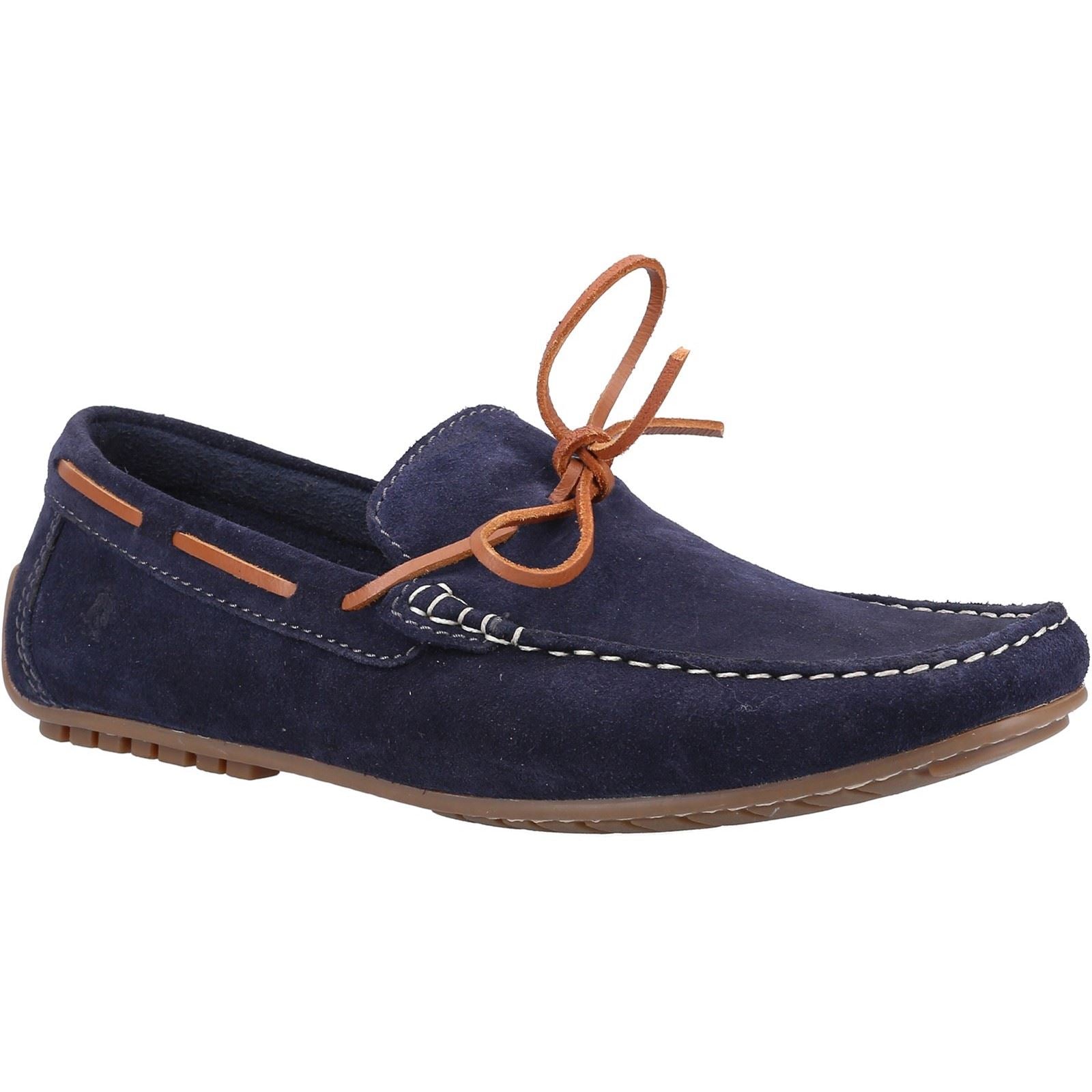Hush Puppies Reuben Chaussures Bateau En Daim Bleu Marine Pour Hommes