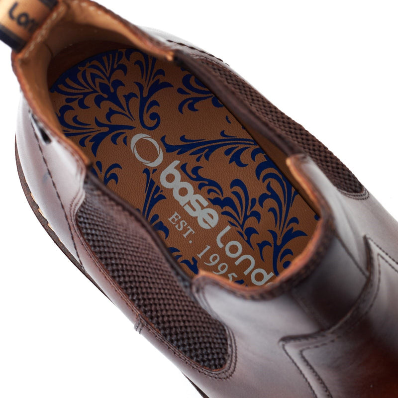 Base London Bloom Bottes En Cuir Brûlé Marron Pour Homme