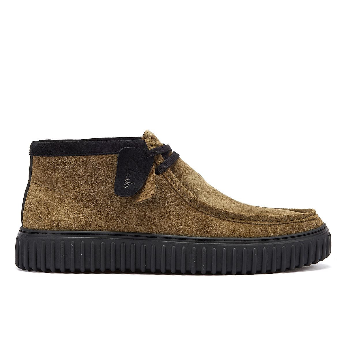 Clarks Main Torhill Hi Bottes En Daim Pour Homme Olive