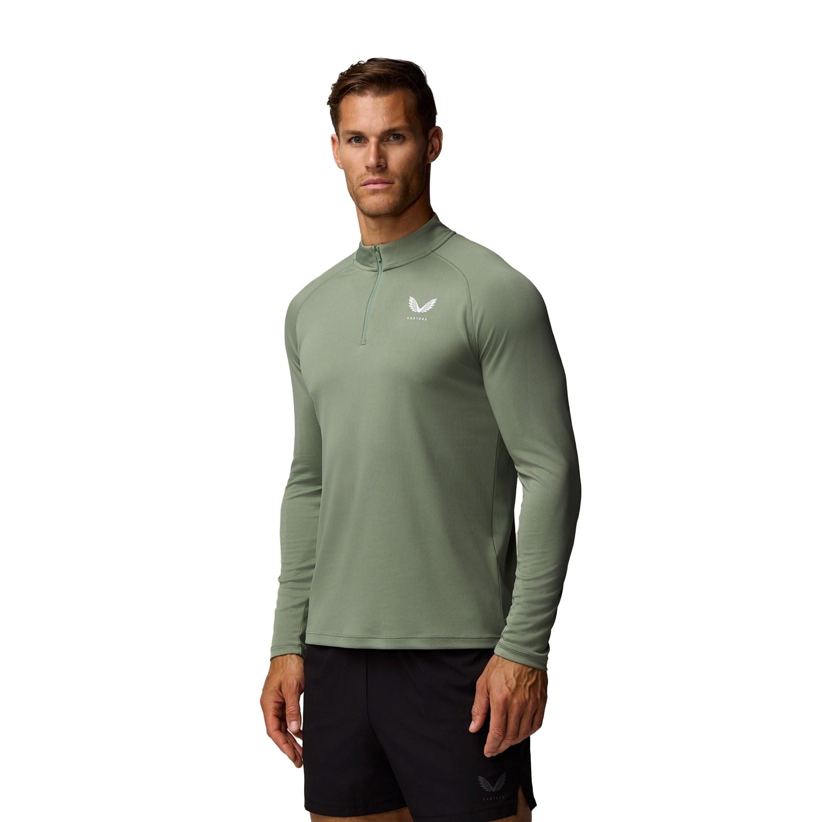 Castore Adapt Training 1/4 Zip Top T-Shirts De Sport Pour Hommes En Polyester Bleu