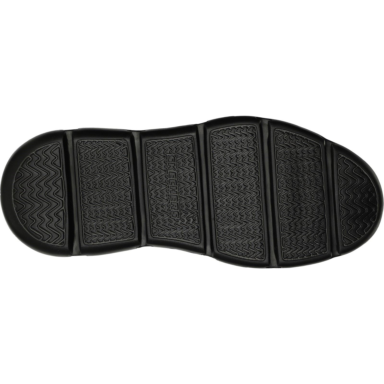 Skechers Garza Gervin Chaussures En Cuir Noir À Lacets Pour Hommes