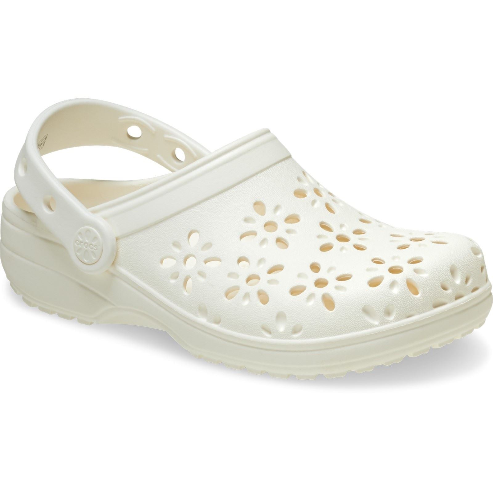 Crocs Classic Floral Cut Out Sabots En Craie Thermoplastique