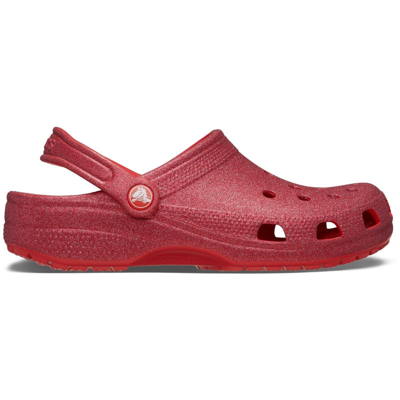 Crocs Classic Glitter Sabots Rouges Cerise en Thermoplastique