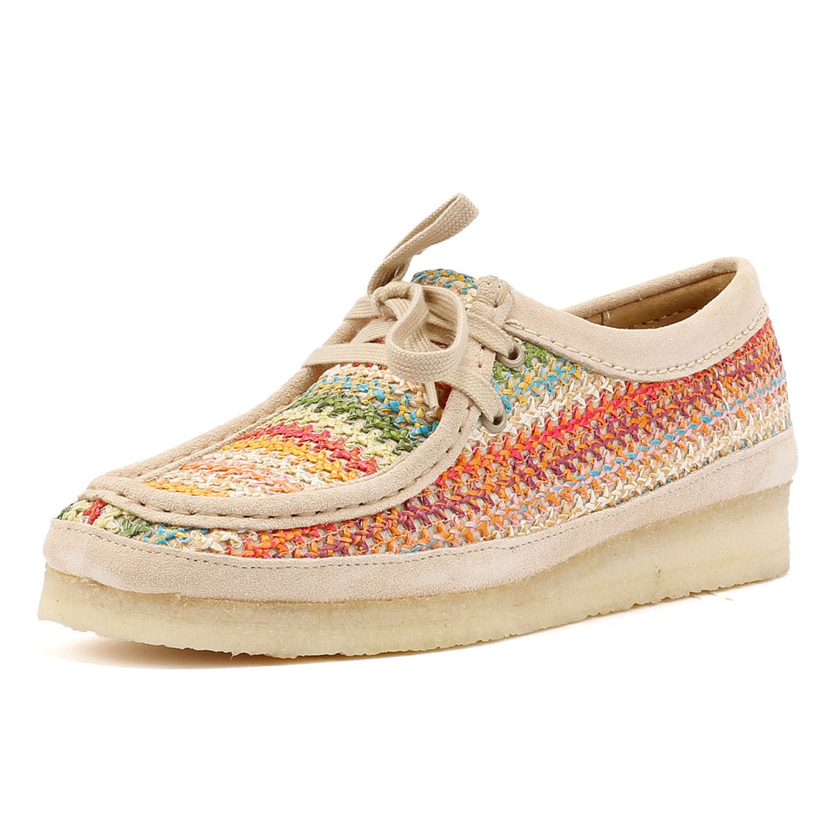 Clarks Originals Wallabee Raffia Chaussures Multicolores Pour Femmes