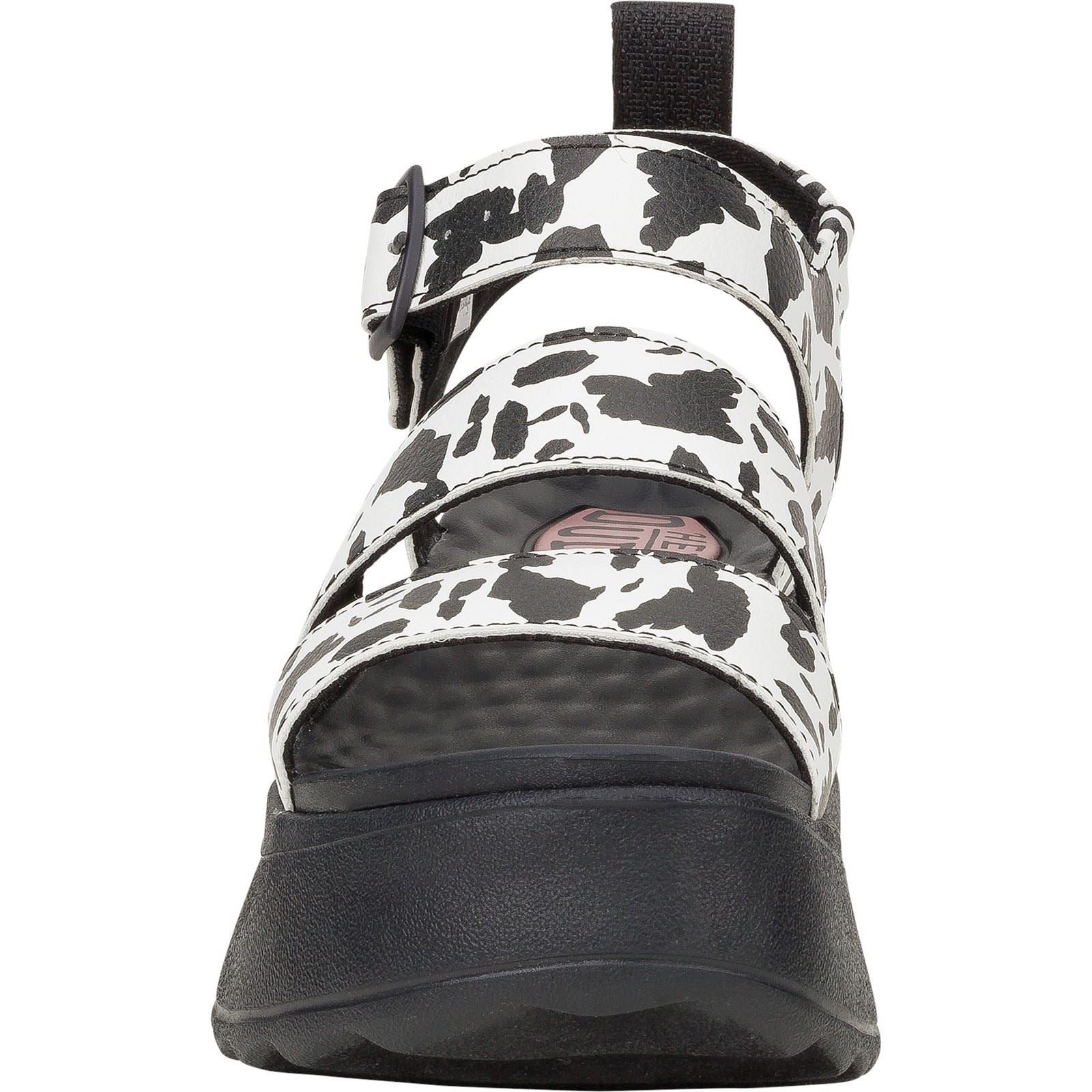 HEYDUDE Delray Buckle Animal Sandales Noires/Blanches Pour Femmes En Synthétique