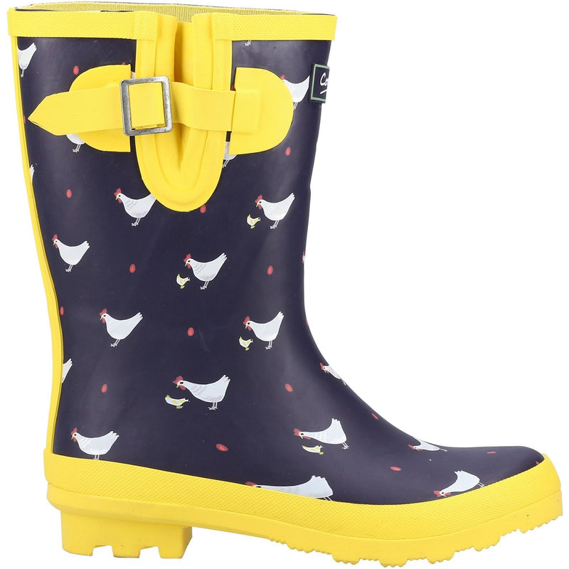 Cotswold Farmyard Mid Bottes En Caoutchouc À Motif De Poule En Français.