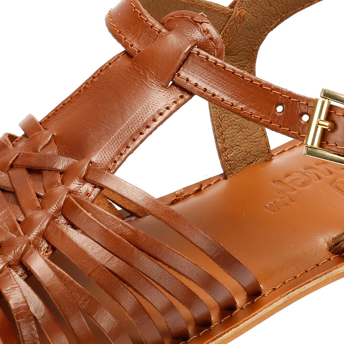 Tower London Hurache Sandales En Cuir Pour Femmes, Marron