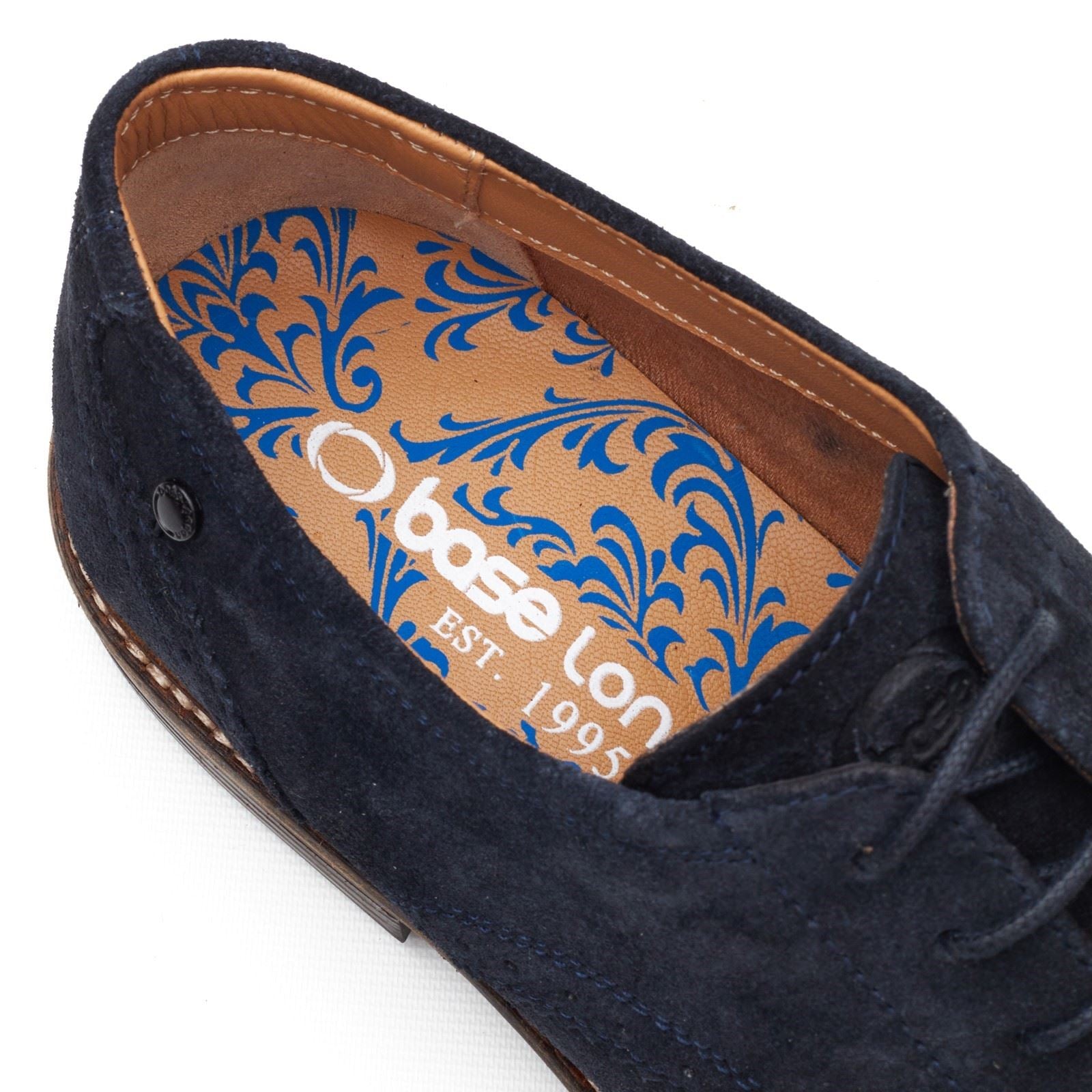 Base London Eton Lace Up Chaussures À Lacets En Cuir Pour Hommes Bleu Marine