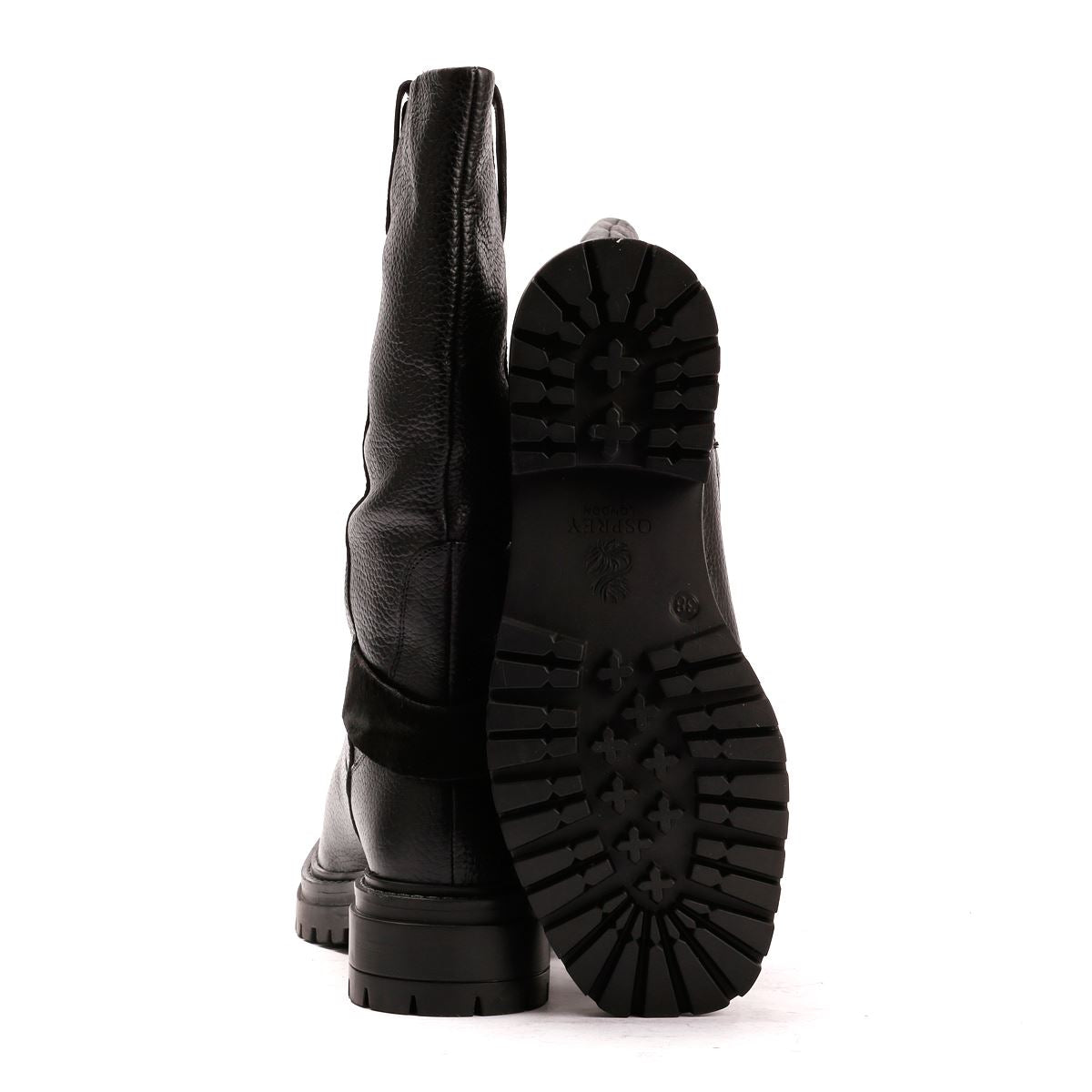 Osprey London The Gabarron Bottes Noires En Cuir Pour Femmes