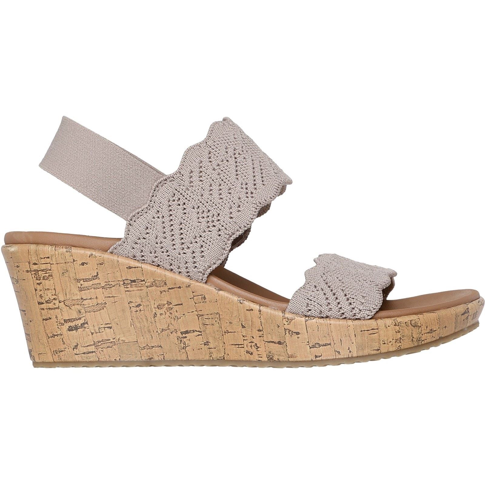 Skechers Beverlee Timeless Touch Sandales Pour Femme En Textile De Couleur Taupe