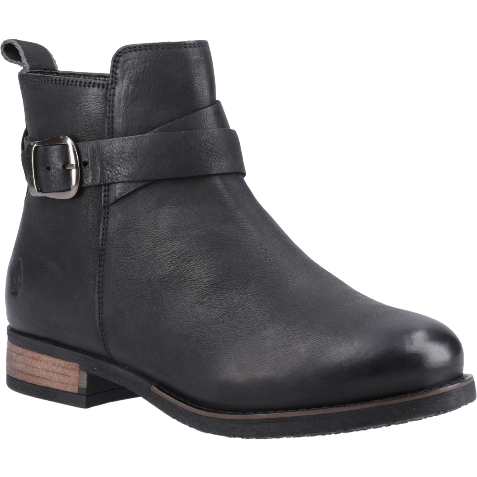 Hush Puppies Elise Bottes Noires En Cuir Pour Femmes