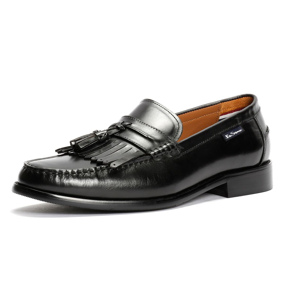 Ben Sherman Buster Mocassins Noirs En Cuir Pour Hommes