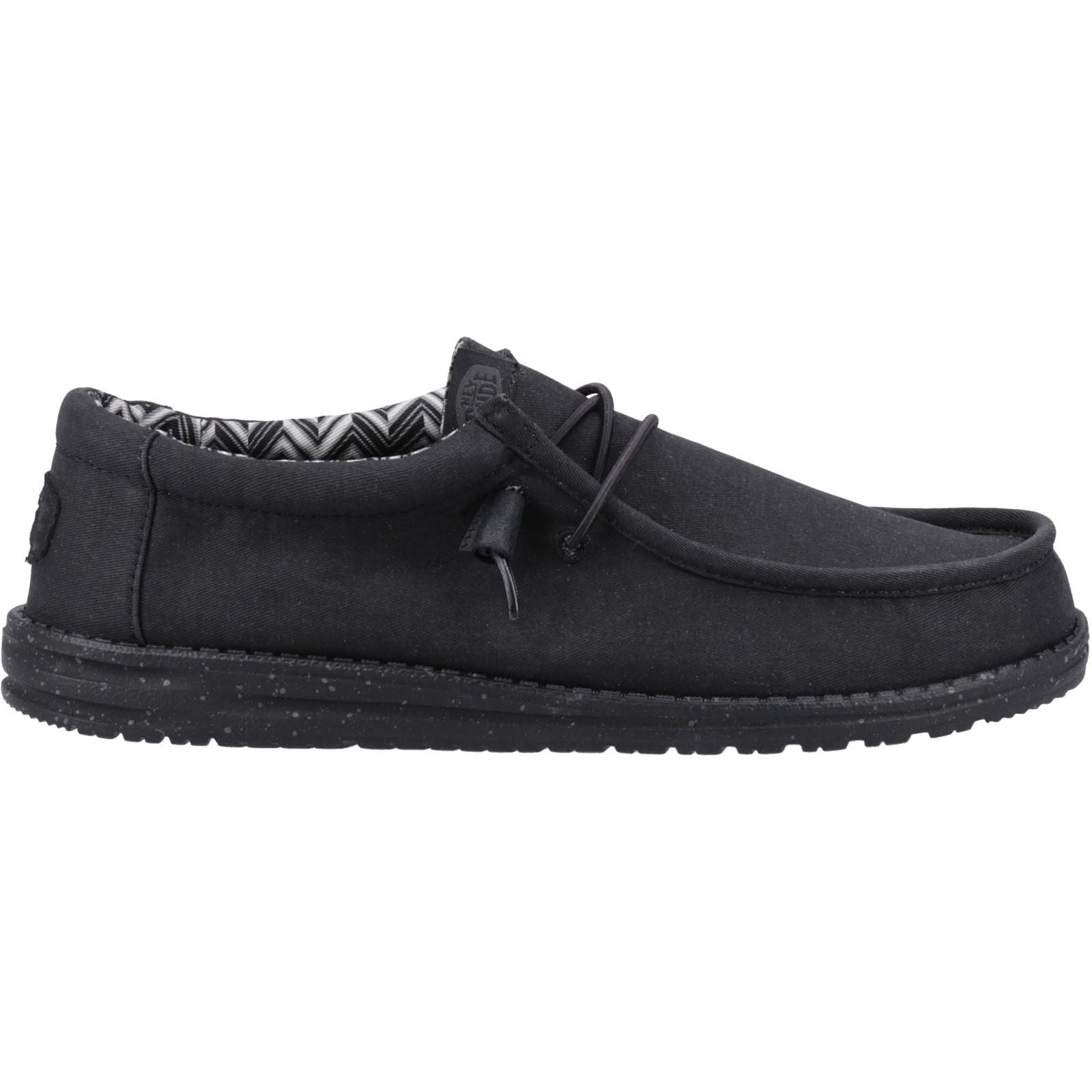 HEYDUDE Wally Canvas Chaussures Bateau Noires Pour Hommes En 100% Coton
