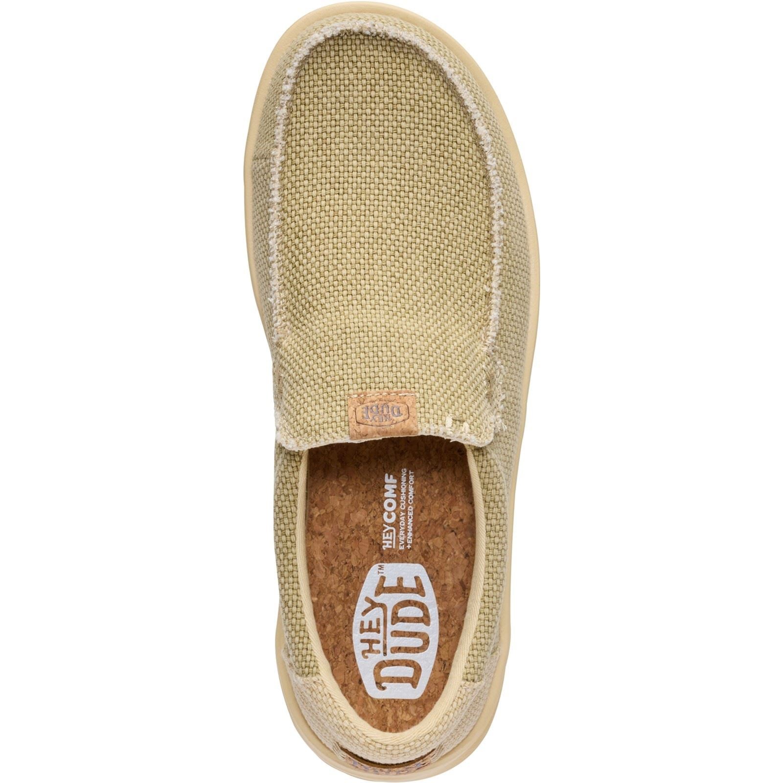 HEYDUDE Mikka Braided Mocassins En Textile Pour Hommes Olive Gris/Tan Boulder