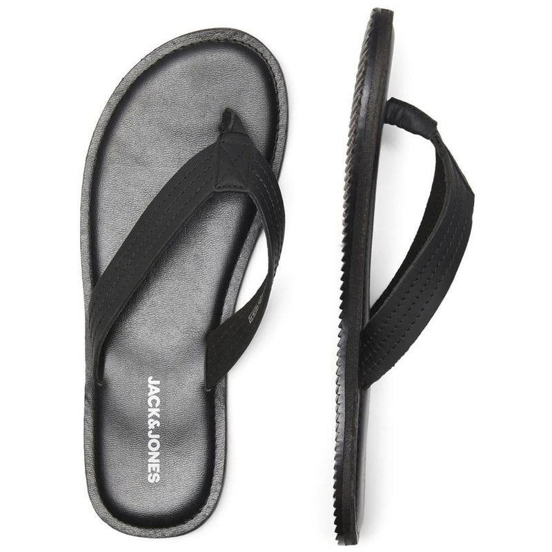 Jack & Jones Washton Tongs Pour Hommes En Cuir Anthracite