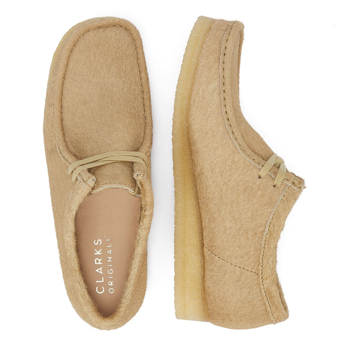 Clarks Originals Chaussures À Lacets Wallabee En Cuir Pour Hommes Couleur Érable