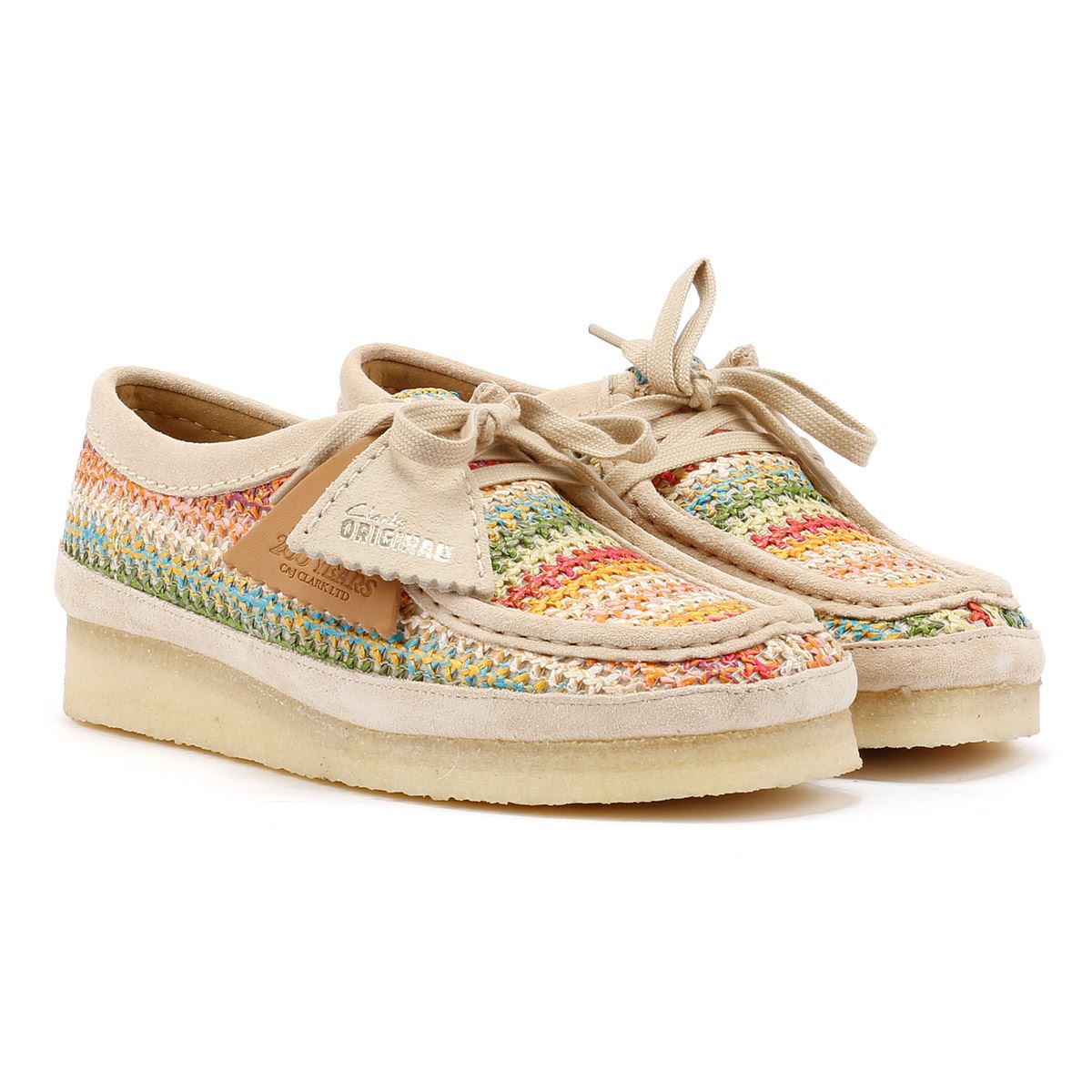 Clarks Originals Wallabee Raffia Chaussures Multicolores Pour Femmes
