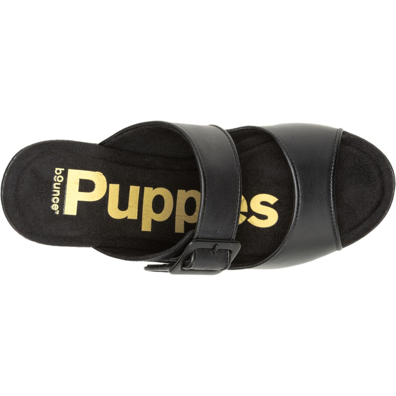 Hush Puppies Poppy Sandales Noires Pour Femmes En Cuir