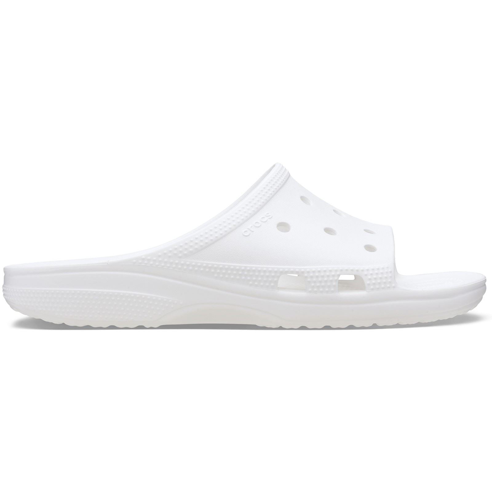 Crocs Classic Slide Pantoufles Blanches En Thermoplastique Pour Femmes