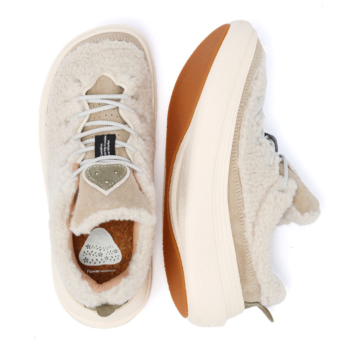 Flower Mountain Fami Teddy Baskets Blanches En Mélange De Laine